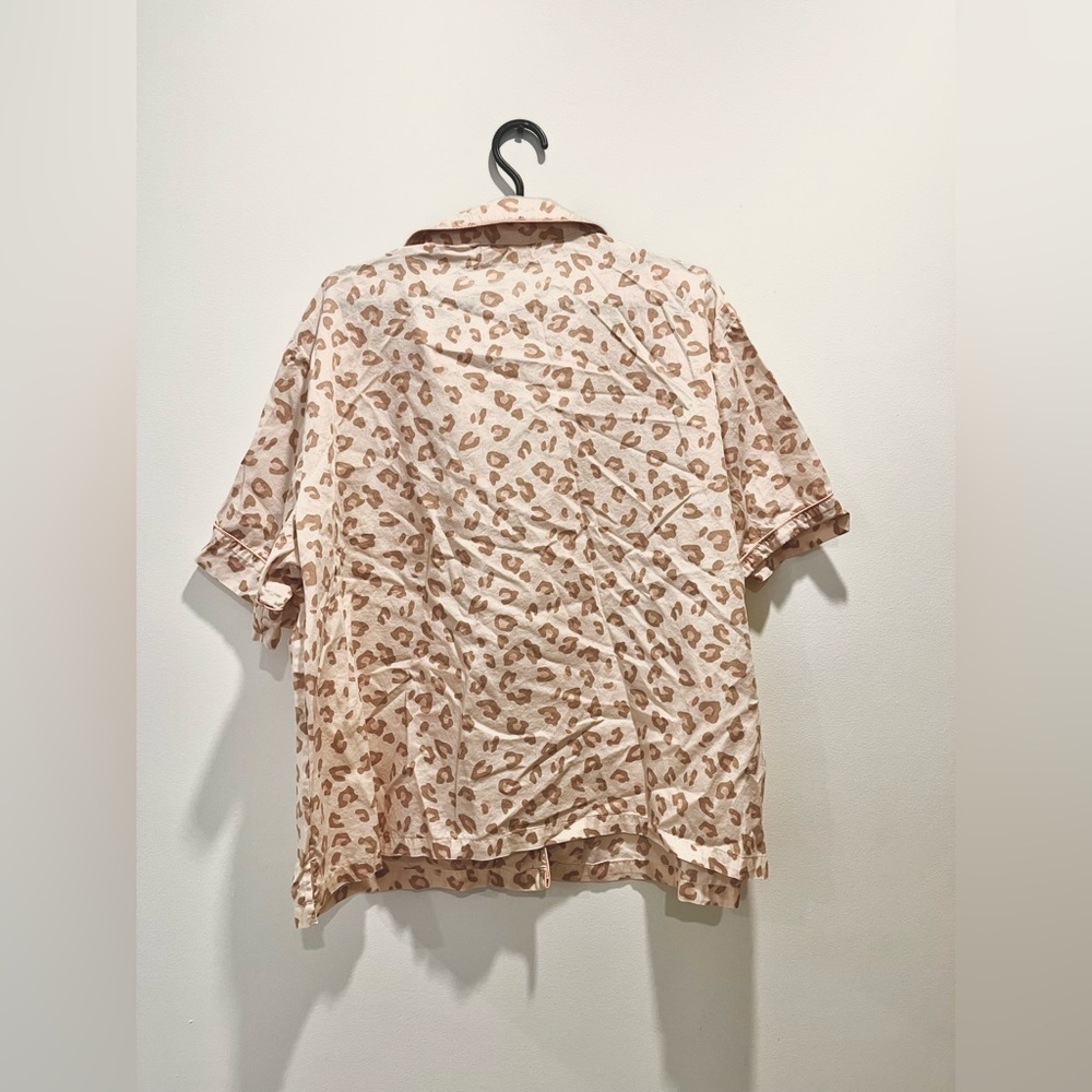 Lattelove Pink Cotton Leopard Cheetah Animal Print Short Sleeve Pajama Set XL - Picture 8 of 10